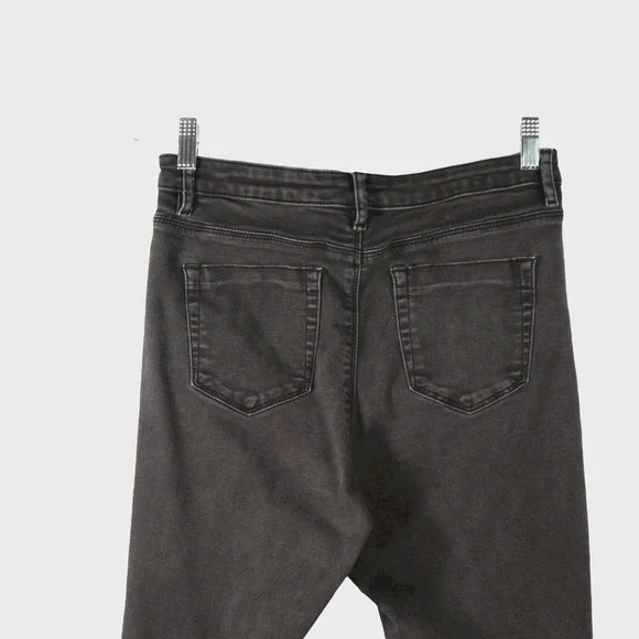 Asos Denim Black Jeans 30 x 24.5 High Rise Cropped Distressed Stretch Skinny - Picture 4 of 8